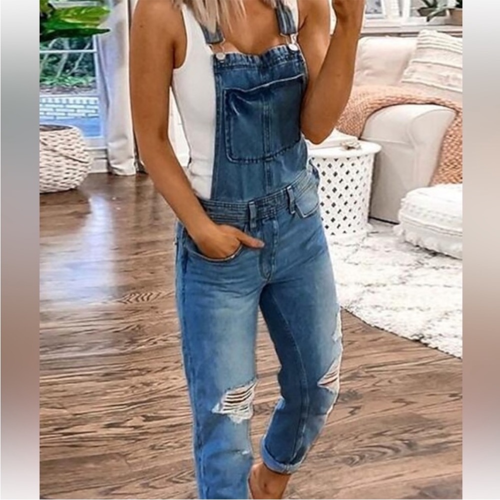 Women's Blue Denim Overalls